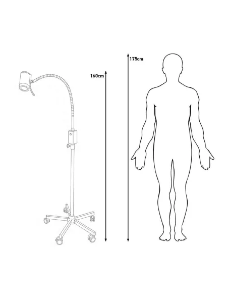 Lampe d'examen LED 6W sur pied MEDICLINIC variateur digital