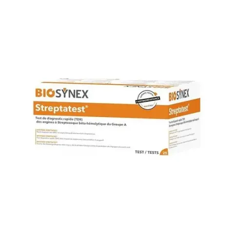 STREPTATEST Biosynex test angine 25 tests résultat 5 min
