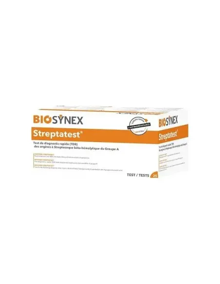 STREPTATEST Biosynex test angine 25 tests résultat 5 min