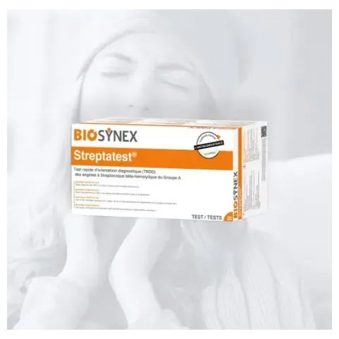 STREPTATEST Biosynex test angine 25 tests résultat 5 min