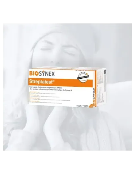 STREPTATEST Biosynex test angine 25 tests résultat 5 min