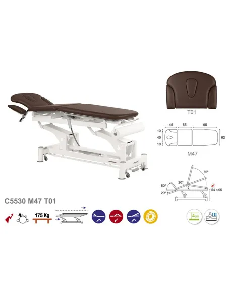 TABLE ÉLECTRIQUE BIELLE BLANCHE MULTIFONCTION T01 62X200
