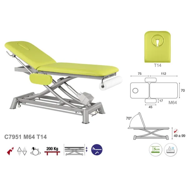 TABLE ÉLECTRIQUE CISEAUX 2 PLANS T13 62X188