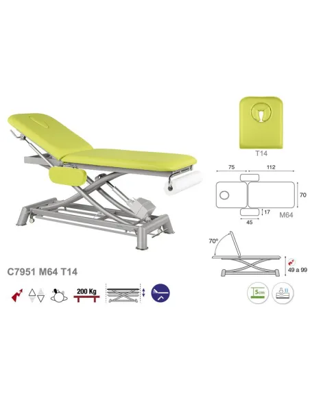 TABLE ÉLECTRIQUE CISEAUX 2 PLANS T13 62X188