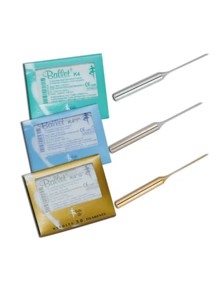 Aiguilles d'épilation Ballet K3-K4 boîte de 50 inox, isolée ou gold