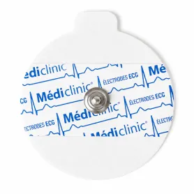 ÉLECTRODES ECG RONDES PRÉGÉLIFIÉES BOUTON PRESSION 50 x 55mm - sachet de 50