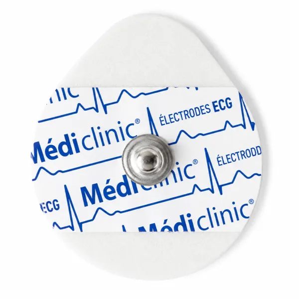 ÉLECTRODES ECG RONDES PRÉGÉLIFIÉES BOUTON PRESSION 37 x 42mm - sachet de 50