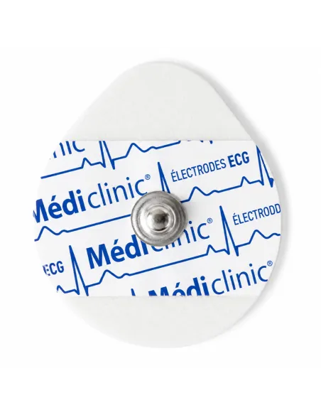 ÉLECTRODES ECG RONDES PRÉGÉLIFIÉES BOUTON PRESSION 37 x 42mm - sachet de 50