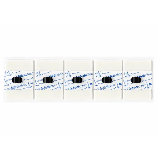 ÉLECTRODES ECG RECTANGLES PRÉGÉLIFIÉES À PONTET 29 x 45mm - sachet de 50