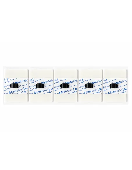ÉLECTRODES ECG RECTANGLES PRÉGÉLIFIÉES À PONTET 29 x 45mm - sachet de 50