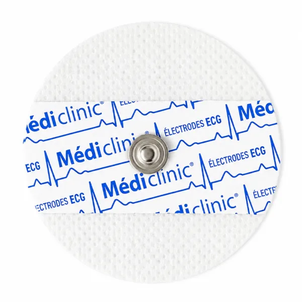 ÉLECTRODES ECG RONDES PRÉGÉLIFIÉES NON-TISSÉ 50 x 55mm - sachet de 50