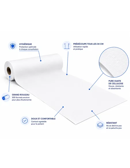 Drap d'examen M'ROLL 50x35 cm - 300 formats