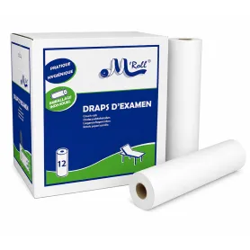 Draps d'examen prédécoupés M'Roll 50x35 cm 12 rouleaux