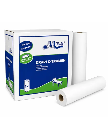 Draps d'examen prédécoupés M'Roll 50x35 cm 12 rouleaux