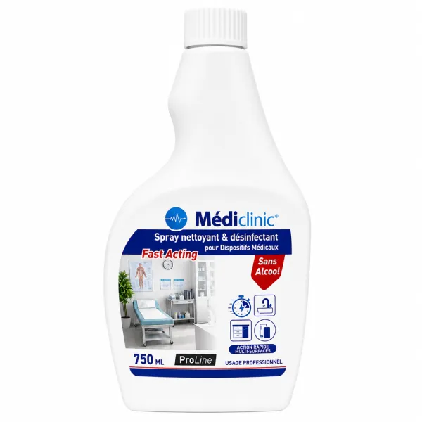 Spray désinfectant 750 ml sans alcool MÉDICLINIC