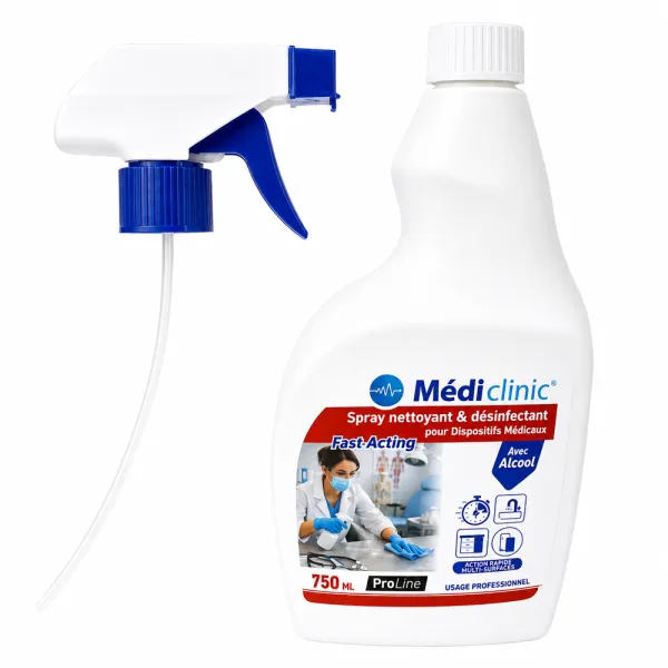 Spray désinfectant 750 ml Médiclinic avec alcool