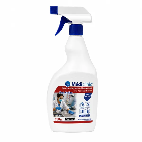 Spray désinfectant 750 ml Médiclinic avec alcool