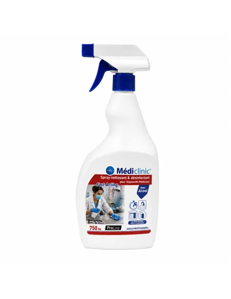 Spray désinfectant 750 ml Médiclinic avec alcool