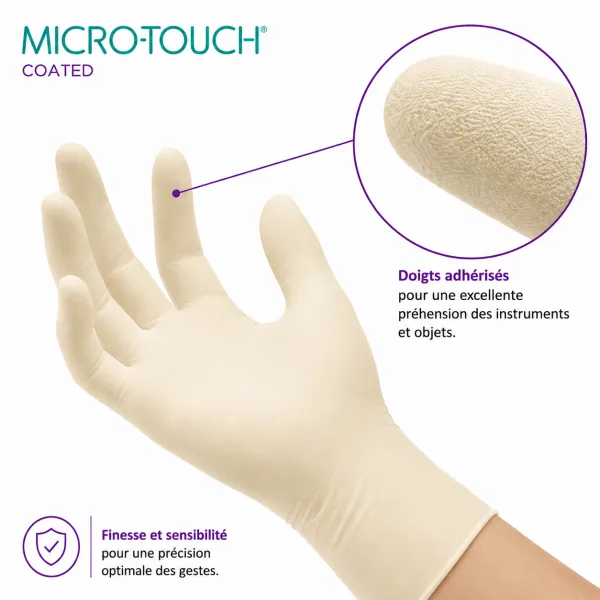 Gants latex sans poudre Micro-Touch Ansell 100 unités
