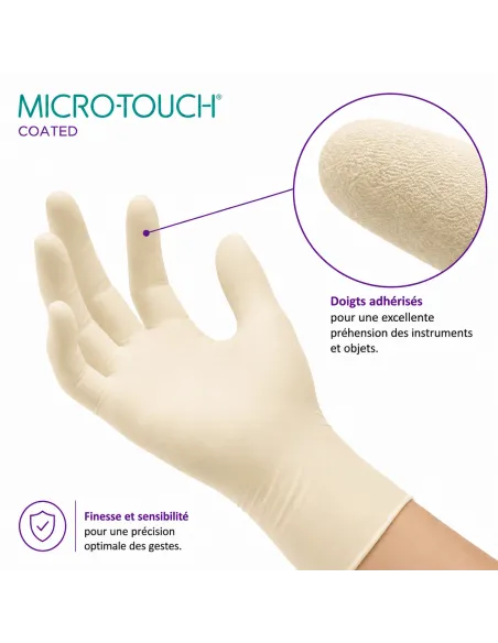 Gants latex sans poudre Micro-Touch Ansell 100 unités