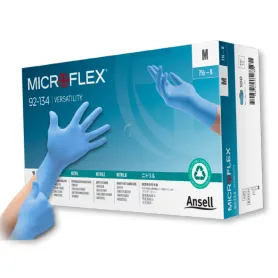 Microflex Ansell gants nitrile bleus non poudrés boîte 100