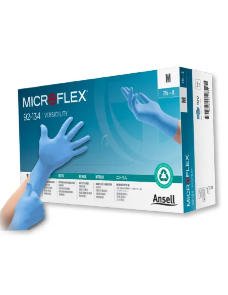 Microflex Ansell gants nitrile bleus non poudrés boîte 100