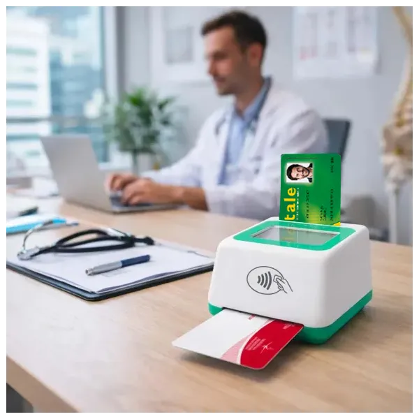 Lecteur carte Vitale F600 4 en 1 bi-fente SESAM-Vitale