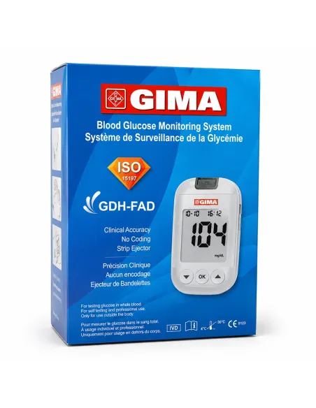 Glucomètre kit complet GIMA mg/dL Bluetooth, 1000 mesures