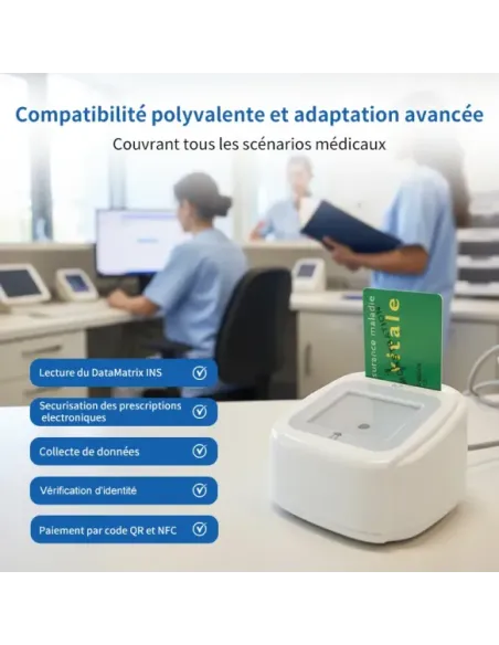 Lecteur carte Vitale Connect A800 USB bi-fente 4-en-1