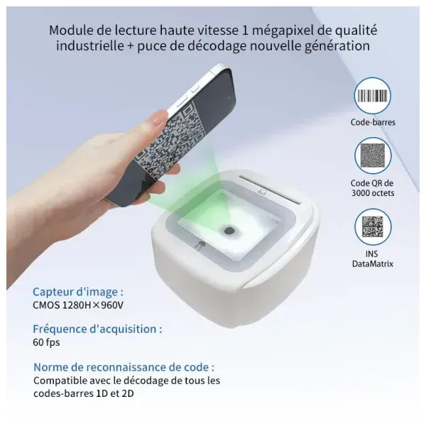 Lecteur carte Vitale Connect A800 USB bi-fente 4-en-1