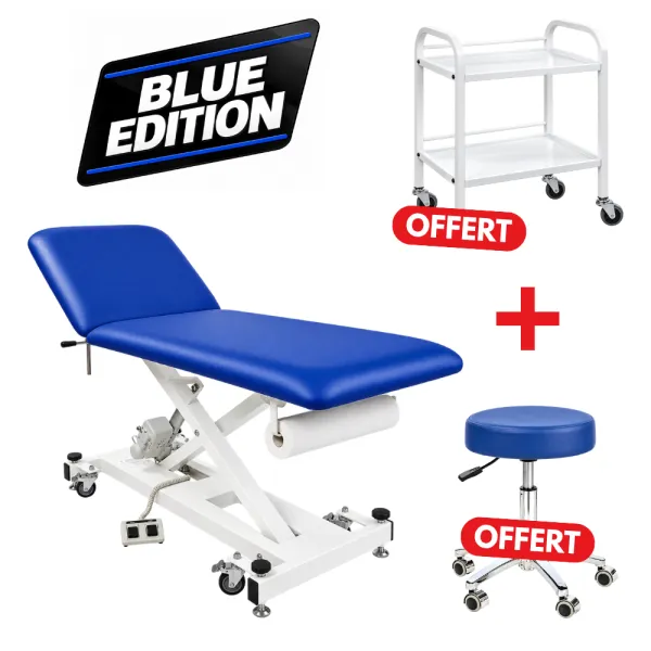 Divan d'examen électrique Liftback MEDICLINIC pack complet bleu