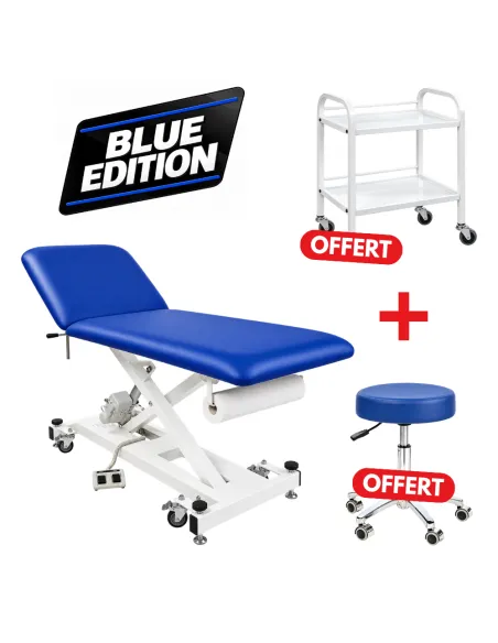 Divan d'examen électrique Liftback MEDICLINIC pack complet bleu
