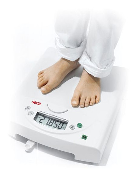 Pèse-bébé électronique et pèse-personne plat Seca 384 classe III 2 en 1