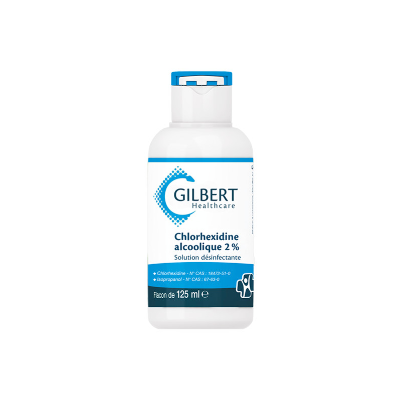Désinfectant chlorhexidine alcoolique 2% Gilbert 125 ml