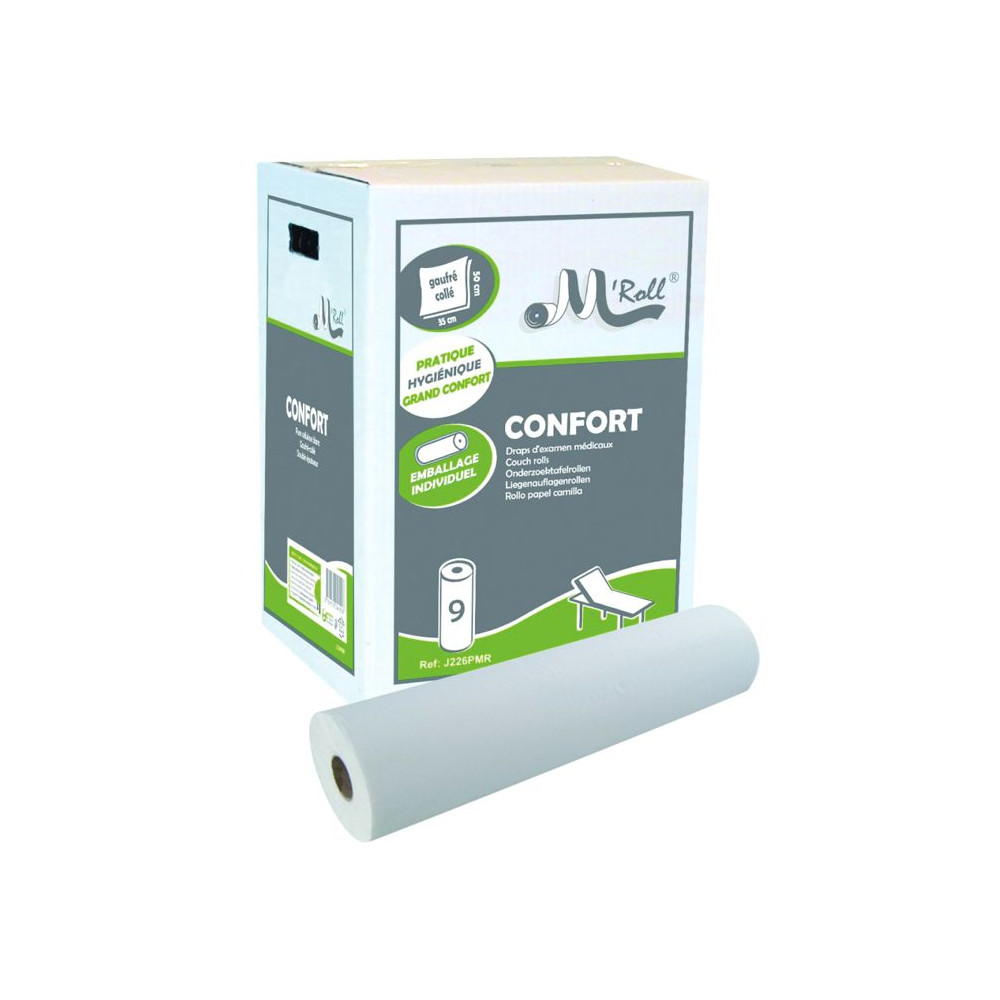 Drap d'examen 2 x 18g/m² 25 x 38 cm - Carton de 24 rouleaux