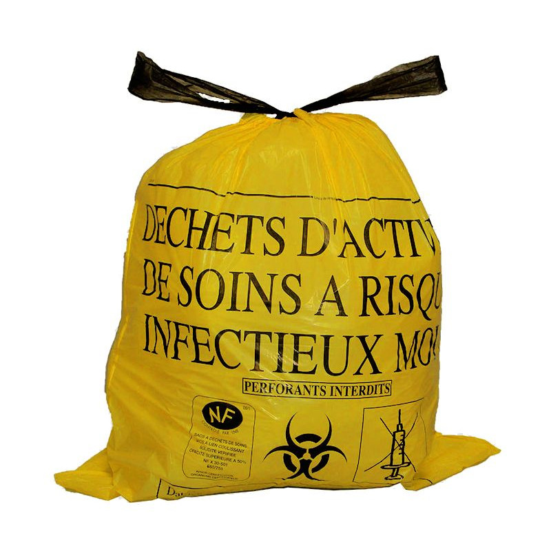 Sacs à déchets DASRI à lien coulissant -- Bobine 25 sacs - LD Medical