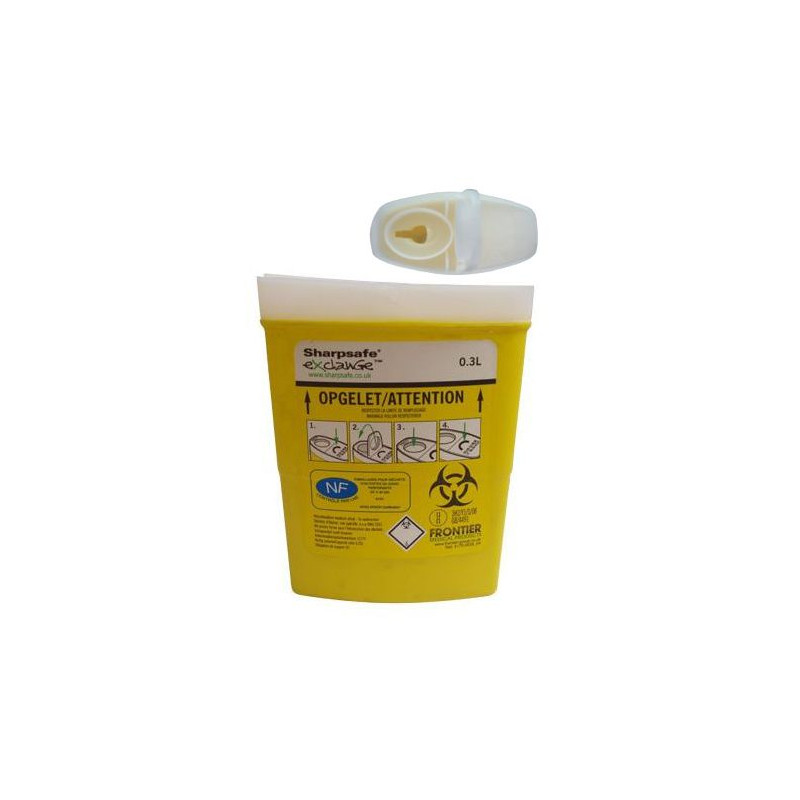 Sharpsafe 0,30 L avec ouverture pour aiguilles et stylo injecteur