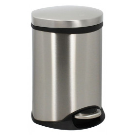 Poubelle en inox brossé semi-cylindrique - 6 L