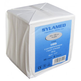Compresses non tissées non stériles Sylamed - SylaSoft 40g/m² - 4 plis - Paquet de 100