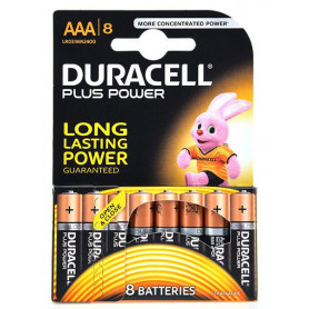 Piles alcaline Duracell Plus Power AAA - paquet de 8
