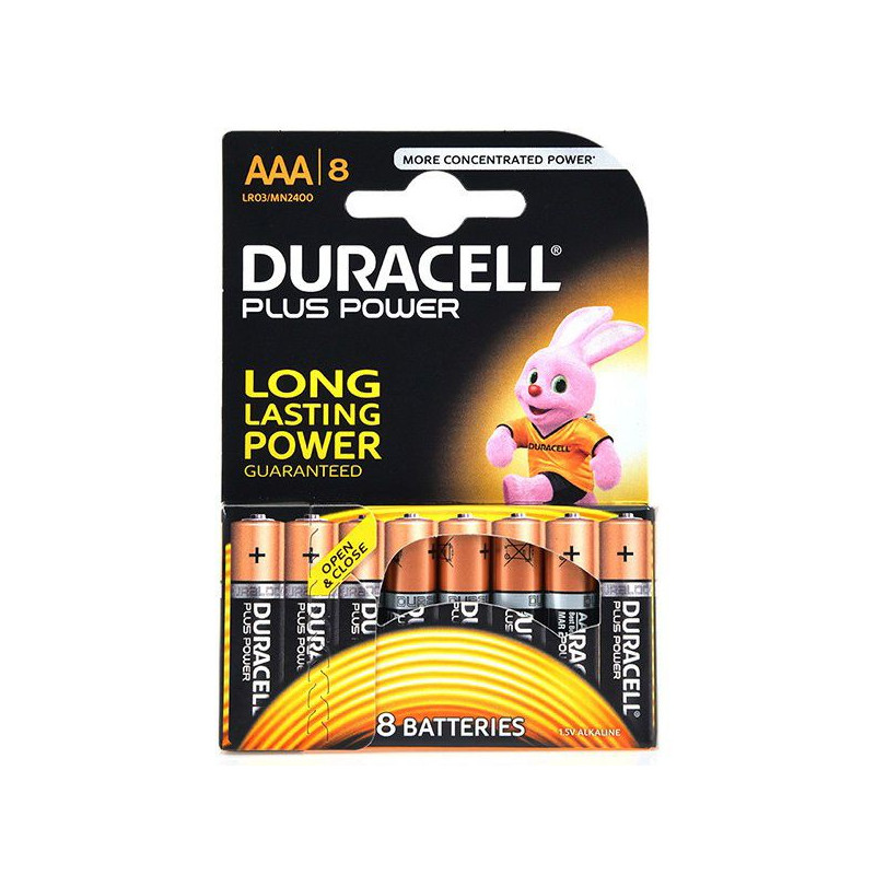 Piles alcaline Duracell Plus Power AAA - paquet de 8 - LD Medical