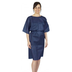 Chemise patient bleue pour bloc opératoire - Paquet de 10