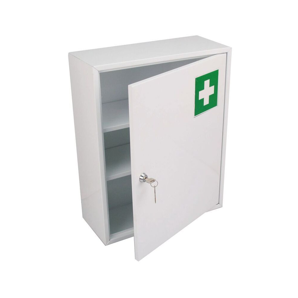 Armoire à pharmacie conforme à la norme DIN 13169 – SÖHNGEN: à 1 porte,  blanc, h x l x p 560 x 360 x 200 mm