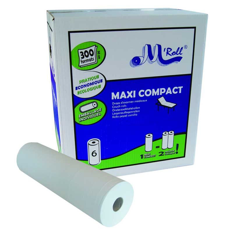 Drap d'examen ouaté Maxi Compact, carton de 6 rouleaux - LD Medical