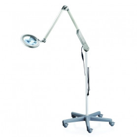 Lampe loupe LED Opticlux Waldmann avec pieds à roulettes
