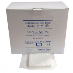 Compresses stériles non tissées 40 g/m² Sylamed - La boite