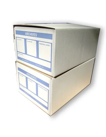 Boîte à archives pour fiches patients.