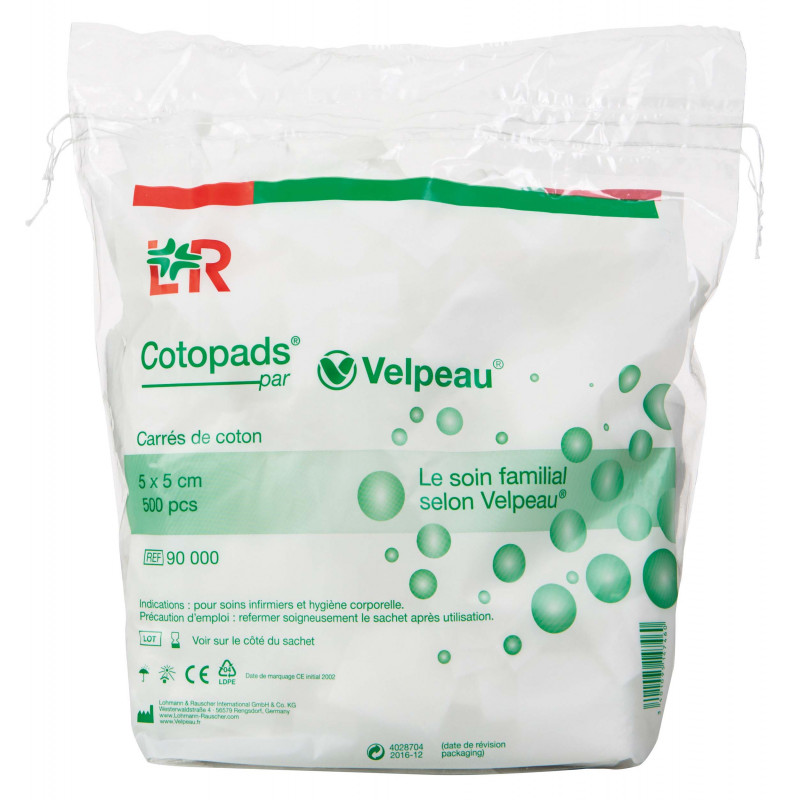 Cotons carrés Cotopads 5 x 5 cm - paquet de 500 - LD Medical