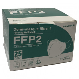 Masques FFP2, masque de protection individuelle - Boite de 25