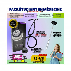 Pack étudiant stéthoscope avec gravure + marteau réflexe + réglette ECG- édition limitée